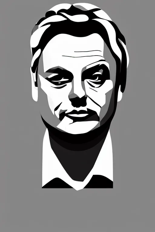 Image similar to minimalist boho style art of a viktor orban, illustration, vector art