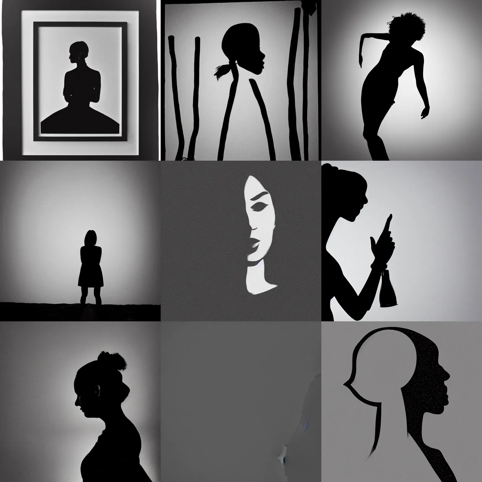 Image similar to A black silhouette of a woman