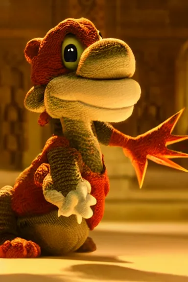 Image similar to very very intricate photorealistic photo of yoshi in an episode of game of thrones, photo is in focus with detailed atmospheric lighting, award - winning details