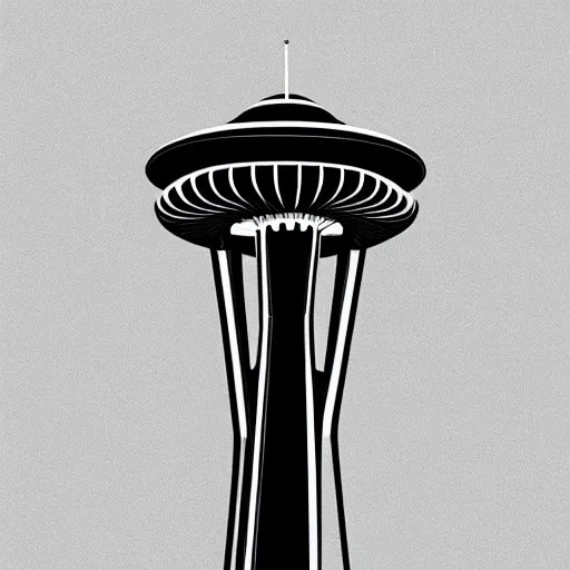 Prompt: a drawing of the space needle in seattle