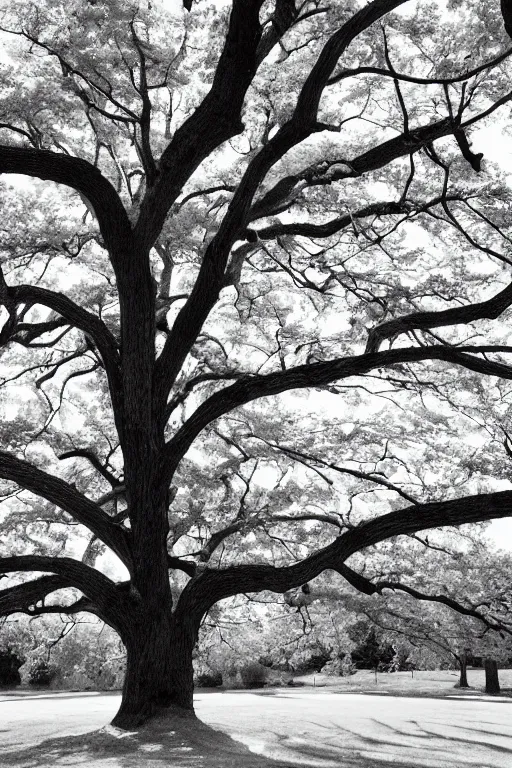 Image similar to maple tree old photo, back and white, detailed, wide shot