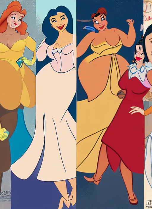 Prompt: a plus-size woman in the style of modern Disney
