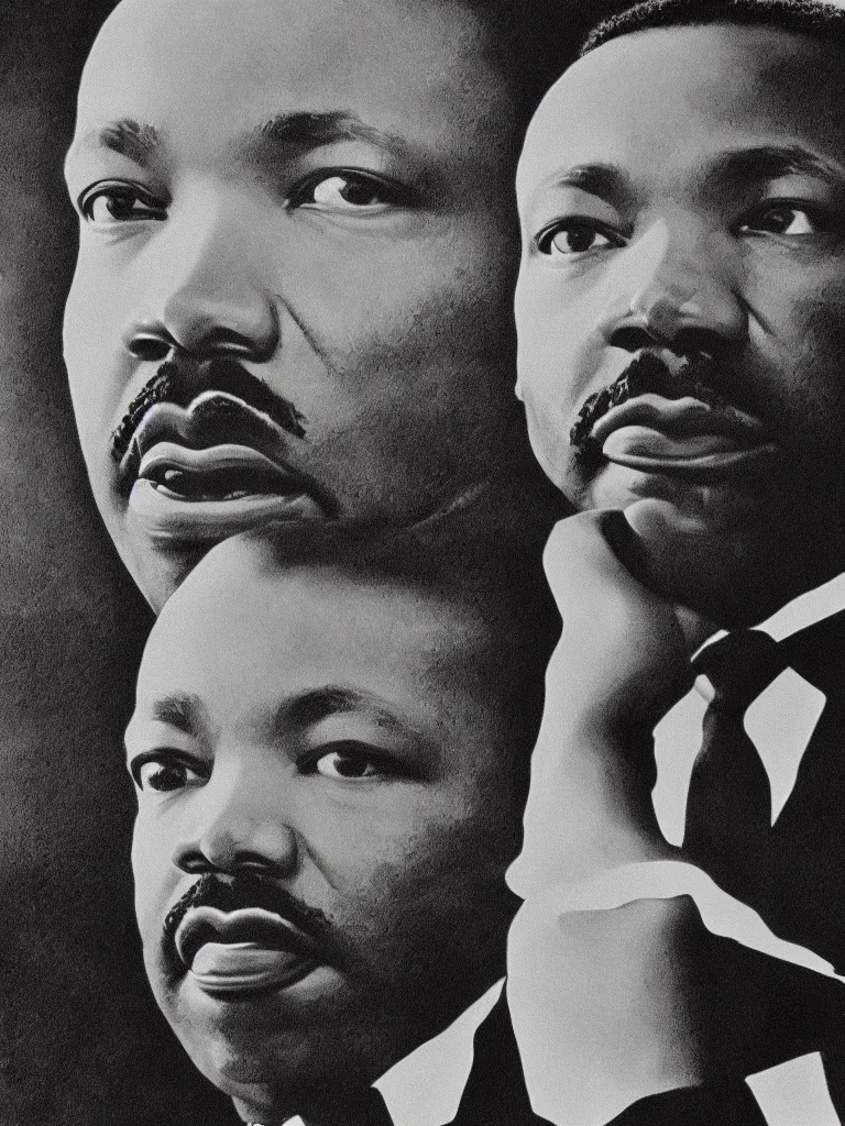 Image similar to Martin Luther king, portrait by David friedric