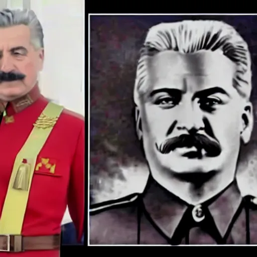 Prompt: youtube influencer prison guard saluting Stalin in style of American propaganda poster