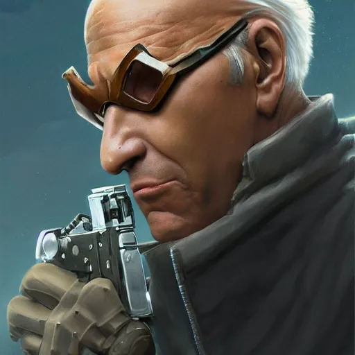 Image similar to UHD painting of Larry David as Nick Fury, by Antonio Caparo and Ferdinand Knab and Greg Rutkowski, modernism, concept art, geriatricpunk illustration, detailed, UHD, photorealistic, correct face, trending on artstation