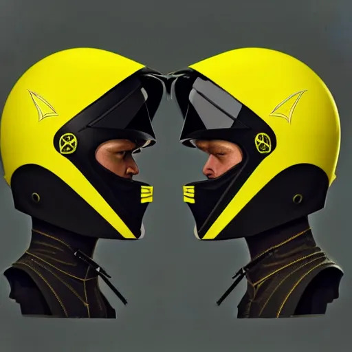 Image similar to a thunderbolt neon yellow ranger helmet by paolo eleuteri serpieri and tomer hanuka and chesley bonestell and daniel merriam and tomokazu matsuyama, unreal engine, high resolution render, featured on artstation, octane, 8 k, highly intricate details, vivid colors, vector illustration