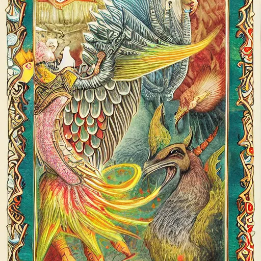 Image similar to strange bestiary of repressed unconscious simurgh