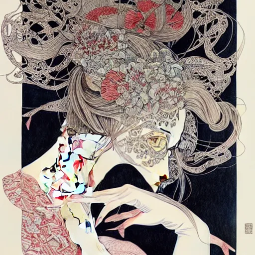 Prompt: prompt: Portrait painted in Cubist style drawn by Vania Zouravliov and Takato Yamamoto, inspired by Fables, intricate acrylic gouache painting, high detail, sharp high detail, manga and anime 2000