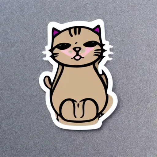 Prompt: cute Cat sticker