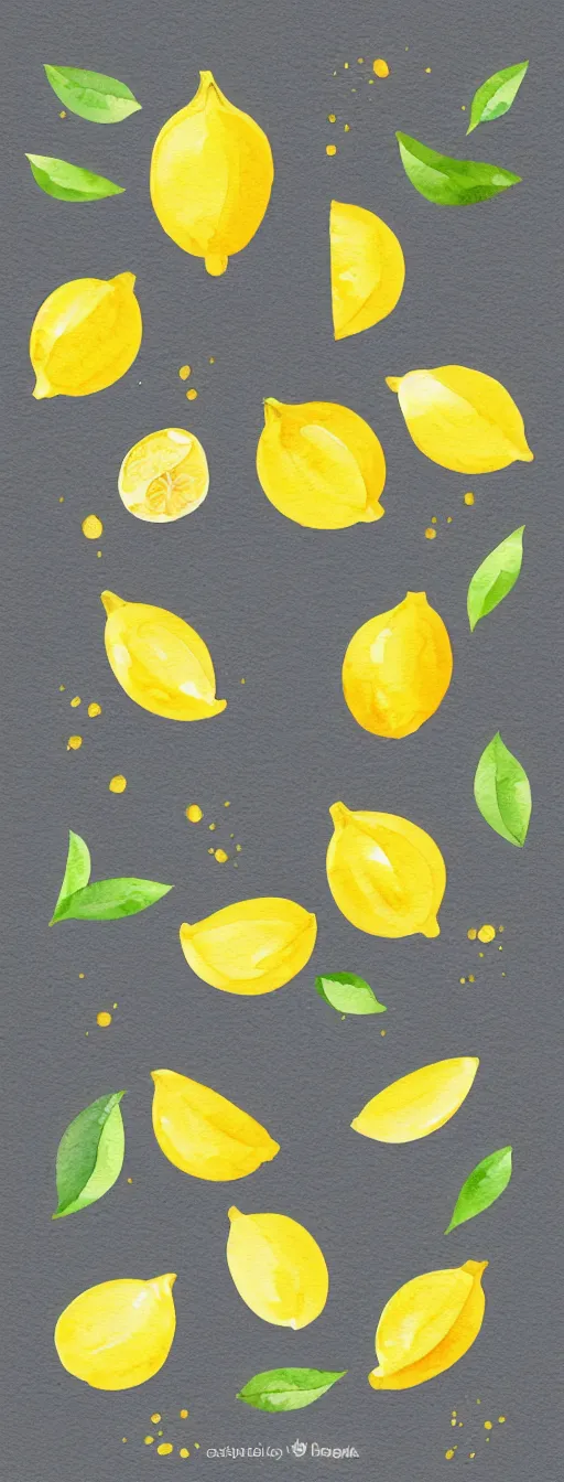 Image similar to minimalist watercolor art of a lemons on white background, illustration, vector art