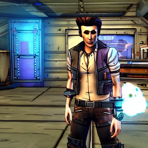 Image similar to Handsome Jack posing infront of the vault, photograph, Borderlands 2