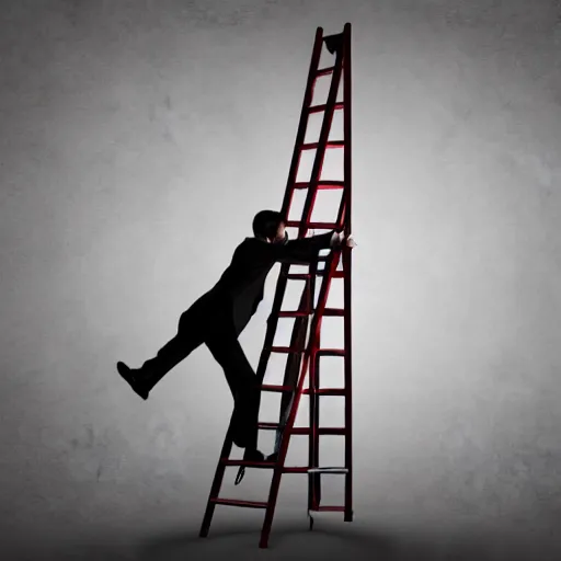 Image similar to a ladder attacking a businessman