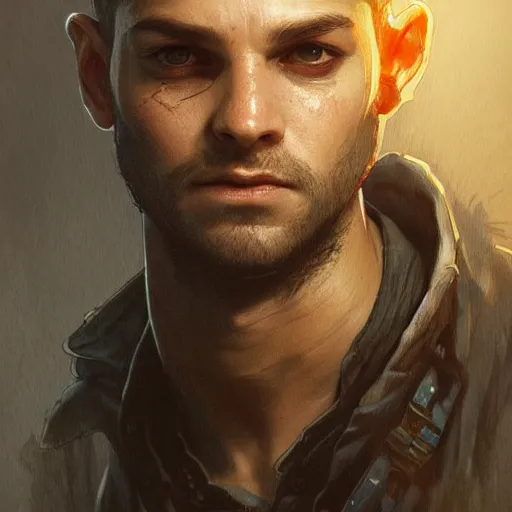 Image similar to Joshy Sly as Aiden Caldwell character from Dying Light 2 Stay Human, western, D&D, fantasy, intricate, elegant, highly detailed, digital painting, artstation, concept art, matte, sharp focus, illustration, art by Artgerm and Greg Rutkowski and Alphonse Mucha