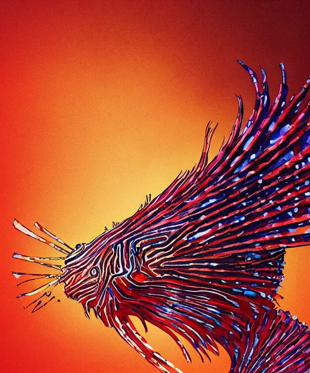 Image similar to the uneducated female anthropomorphic lionfish student. in the style of jean giraud in the style of moebius trending on artstation deviantart pinterest photorealistic hd 8 k highlights and shadow detailed high resolution