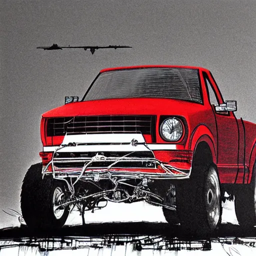 Image similar to red ford f - 1 5 0 by graham ingels, stephen gammell, tsutomu nihei