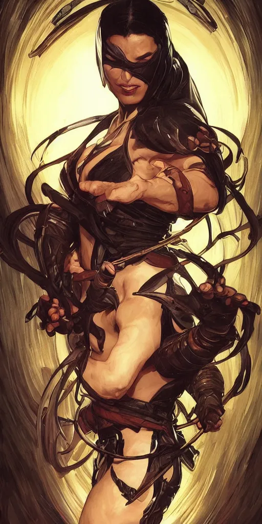 Image similar to Mortal Kombat by Artgerm and greg rutkowski and alphonse mucha