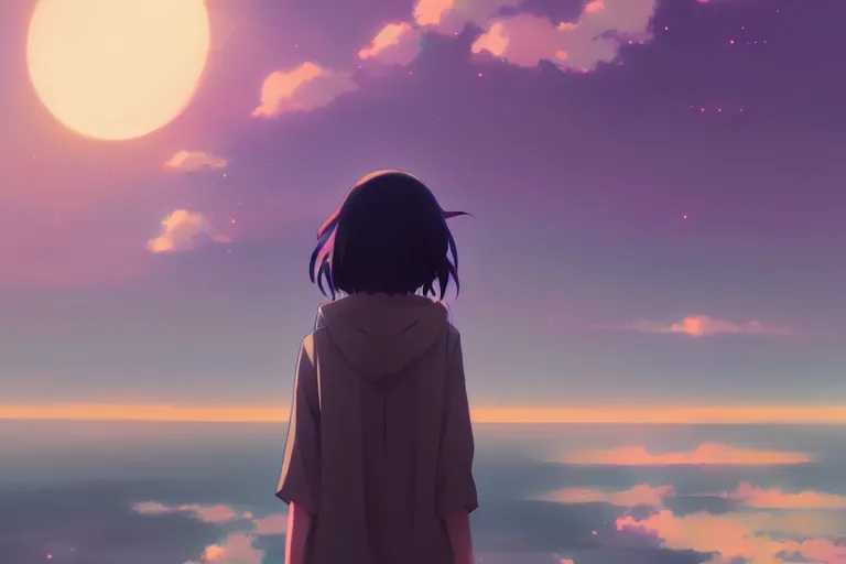 Image similar to journey of an abandoned woman, an anime drawing by makoto shinkai, cgsociety, postminimalism, anime aesthetic, anime, official art