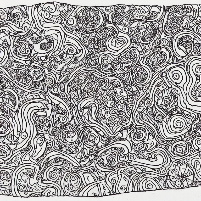 Image similar to notebook doodle architecture sketch with extremely intricate psychedelic dmt mushrooms lsd patterns hyper detailed linework pen and paper