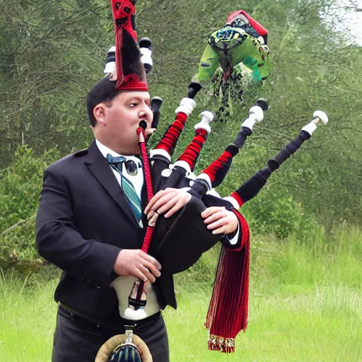 Image similar to Turtle using bagpipes