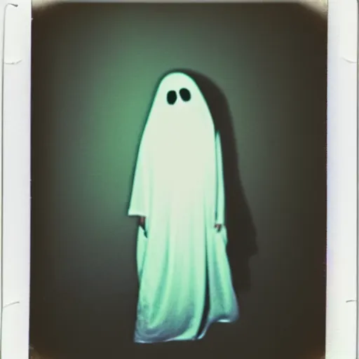 Image similar to picture of a ghost, polaroid, low quality