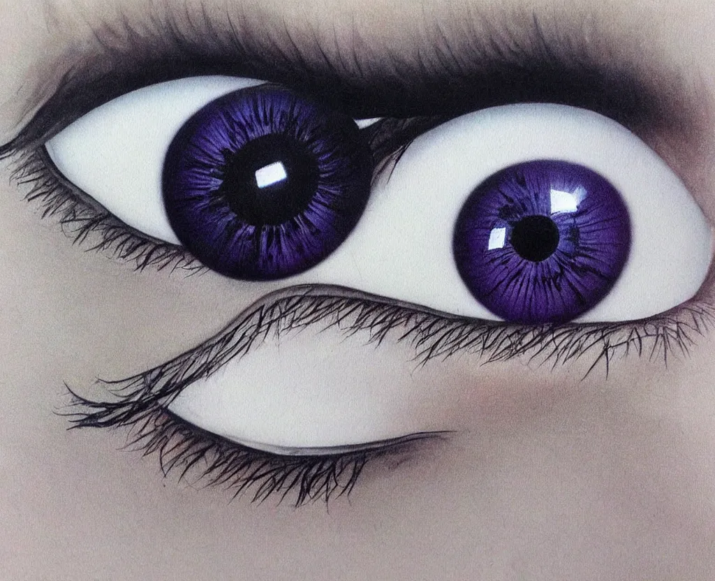 Image similar to beautiful matte airbrush of a glossy big eye iris pupil on a white background, inspired by 8 0's airbrush illustrations, art by pater sato