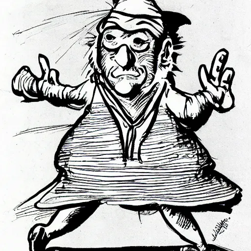 Image similar to drawing of pulcinella by don martin, from mad magazine 1 9 8 7