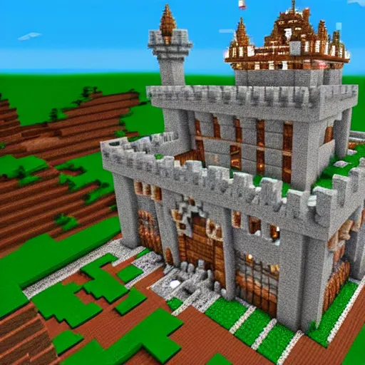 Prompt: an amazing Minecraft castle