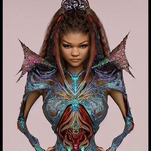 Prompt: beautiful zendaya in a cosmic dress, full-body, ornate, rococo, grotesque, zbrush art, majestic, organics, silver filigree, colorful, dark fantasy, celtic knot, anatomical, h r giger style, moebius, frank frazetta, ornate, art nouveau, symmetrical, turquoise jewelry, red smoke, roses, unbiased render, rotten, Emil melmoth, eerie, macabre, haunting + insanely detailed and intricate, floral, faded pink, hypermaximalist, elegant, vintage, hyper realistic, super detailed, pastel colors,