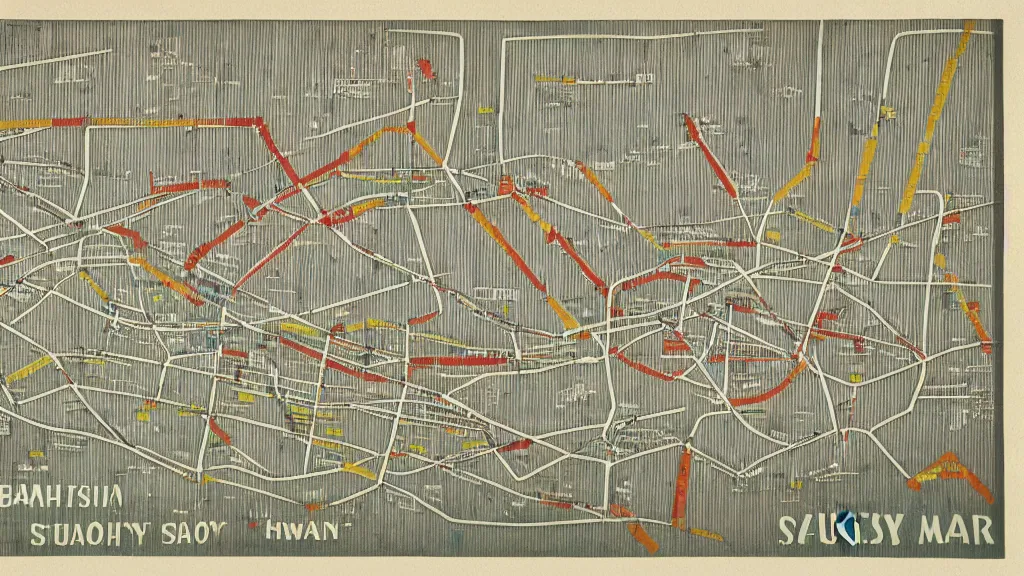 Image similar to bauhaus smoggy yard subway map