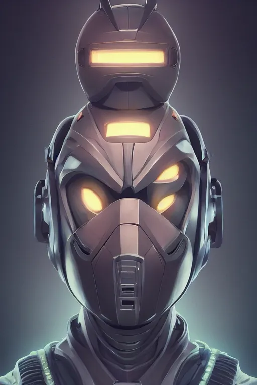 Image similar to epic mask helmet robot ninja portrait stylized as fornite style game design fanart by concept artist gervasio canda, behance hd by jesper ejsing, by rhads, makoto shinkai and lois van baarle, ilya kuvshinov, rossdraws global illumination radiating a glowing aura global illumination ray tracing hdr render in unreal engine 5