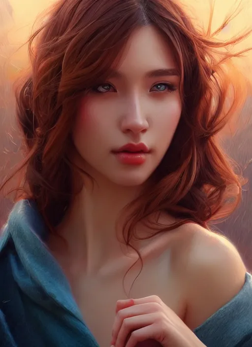 Image similar to photo of a gorgeous young woman in the style of stefan kostic, realistic, sharp focus, 8 k high definition, insanely detailed, intricate, elegant, art by stanley lau and artgerm