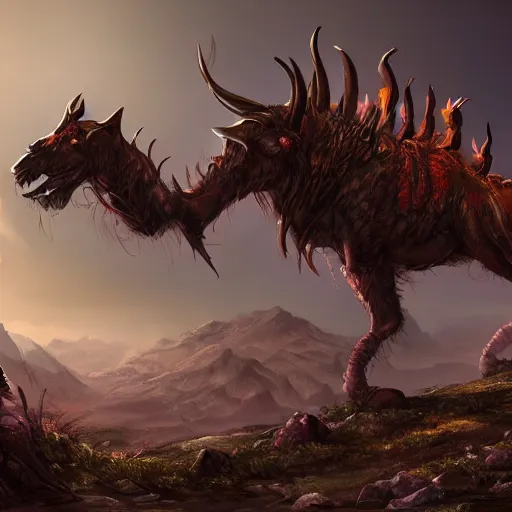 Prompt: mmo mount, digital art, fantasy apocalypse, 4 k