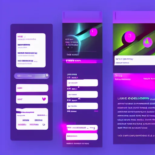 Prompt: ui design of a website, retrowave design, violet color scheme, figma, 4 k