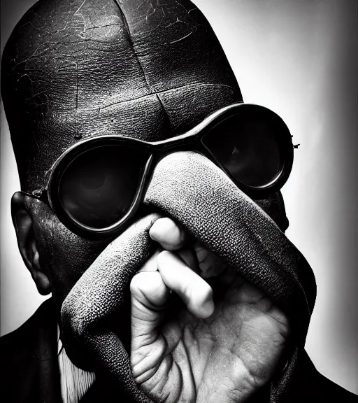 Image similar to portrait of the invisible man, angry look, dark background, studio light, hdr, nikon 2 4 mm f / 1. 8 g, by sebastiao salgado