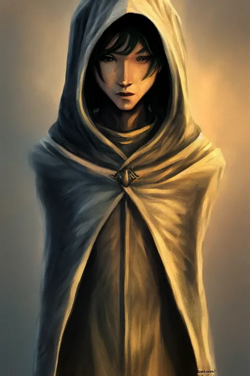 Prompt: beautiful, digital art, androgynous elf wizard, wearing linen hooded cloth. artstation, by erak note, tooth wu, neil richards, kan liu, siwoo kim