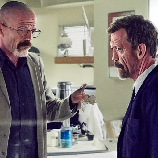 Image similar to walter white, hugh laurie, in house, m. d