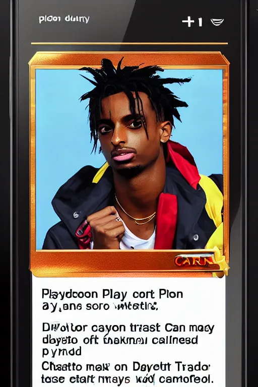 Image similar to playboi carti, pokemon card of playboi carti, highly detailed trading card screenshot