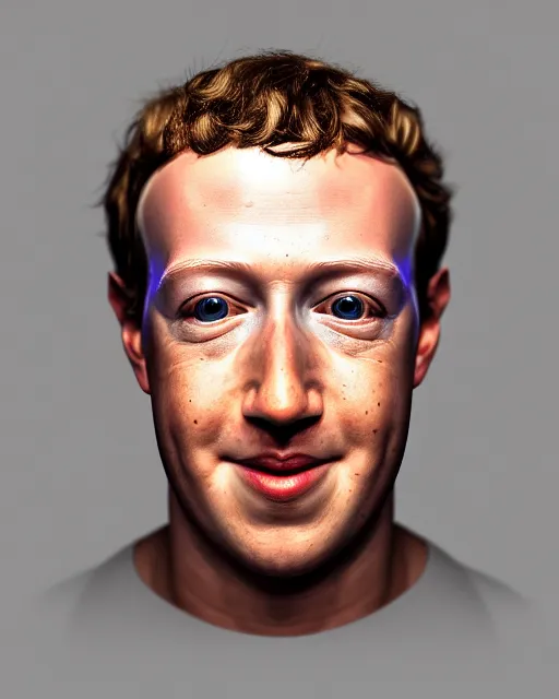 Image similar to mark zuckerberg as a sweet baby rays bbq sauce cyborg, full body portrait, oil on canvas, octane render, trending on artstation