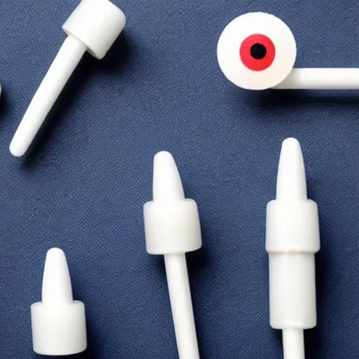 Prompt: tampons with googly eyes