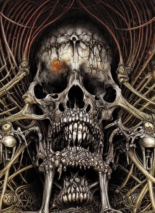 Image similar to Sedlec Ossuary, highly detailed, art by Ayami Kojima, Beksinski, Giger