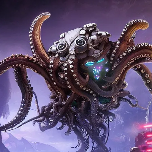 Image similar to cybernetic octopus from Horizon Zero Dawn