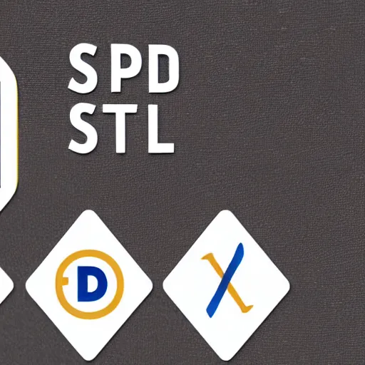 Image similar to a logo for SD with two letters and also reading Stable Diffusion