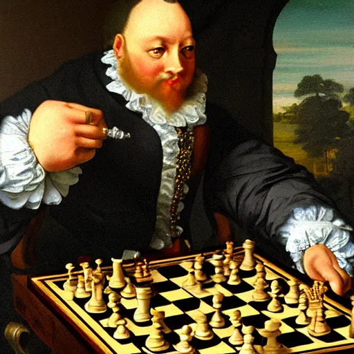 Image similar to tank playing chess looking wise, rococo oil painting, highly detailed