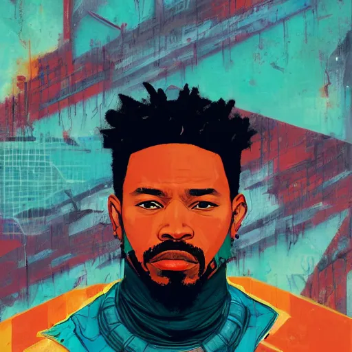 Prompt: Supreme x Killmonger Profile Picture by Sachin Teng, asymmetrical, Organic Painting , Matte Painting, geometric shapes, hard edges, graffiti, street art,:2 by Sachin Teng:4