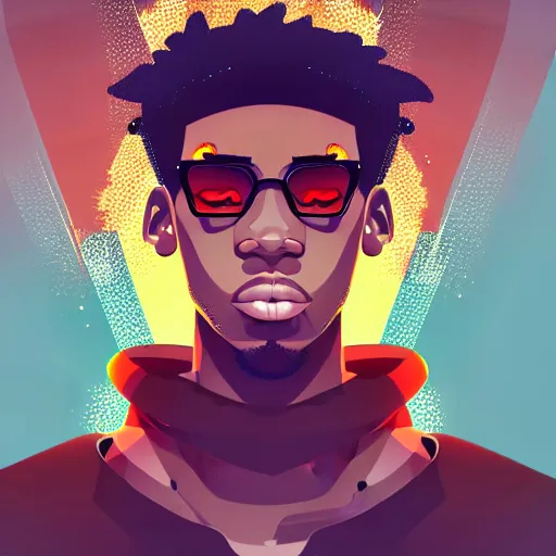 Image similar to 2 d character design, male rapper, vector art, digital art, portrait, 4 k, 8 k, sharp focus, smooth, illustration, concept art, music artist