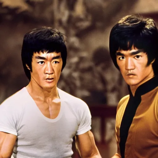 Prompt: jackie chan and bruce lee vs thomas jefferson, 4 k