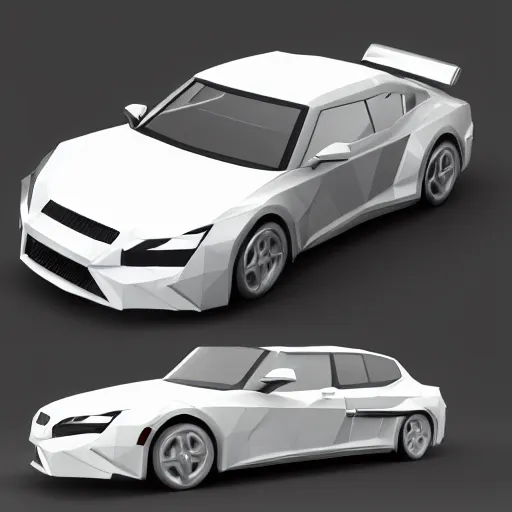 Prompt: low poly model of a car, award winning, trending on artstation, detailed hd