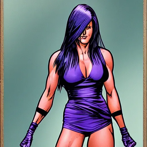 Image similar to jennifer aniston as psylocke, comic book, highly detailed