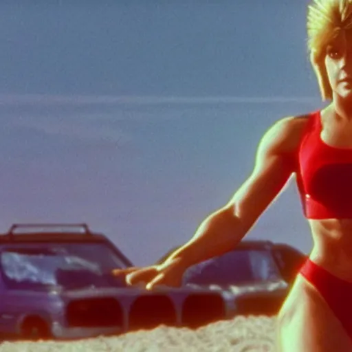 Image similar to A still of Samus Aran from Metroid in Baywatch (1989)