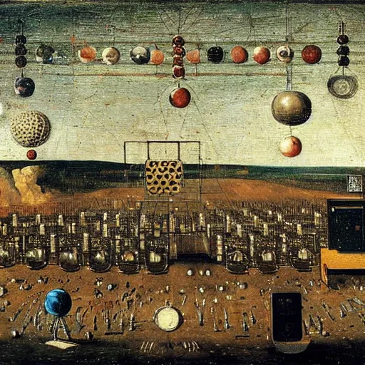 Prompt: a painting of a quantum computer by Bruegel the elder